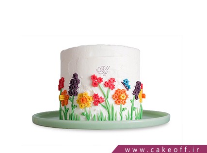 جدیدترین کیک تولد - کیک خامه ای رویش گل های بهاری | کیک آف
