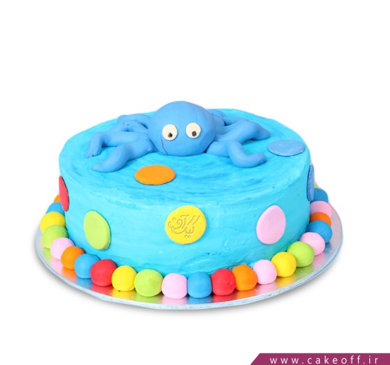 کیک تولد حیوانات - کیک بچه گانه - کیک اختاپوس تنها | کیک آف