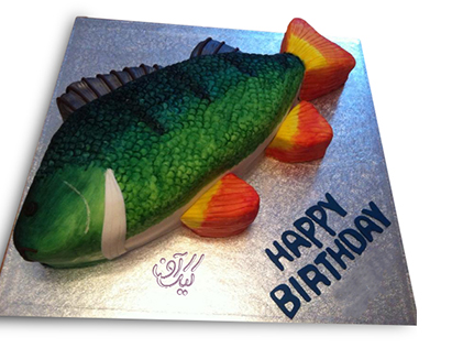 سفارش اینترنتی کیک - کیک تولد ماهی پولک سبز | کیک آف