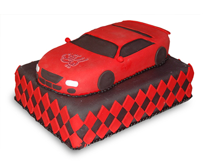 کیک تولد پسرانه - کیک ماشین لامبورگینی قرمز | کیک آف