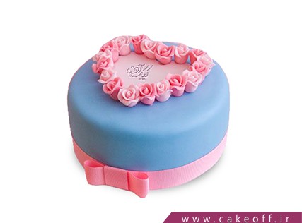 سفارش کیک عاشقانه - کیک آبی دل | کیک آف