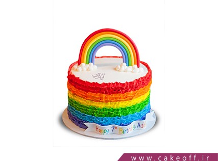 سفارش کیک تولد رنگین کمان - کیک رنگین کمان هفت رنگ | کیک آف