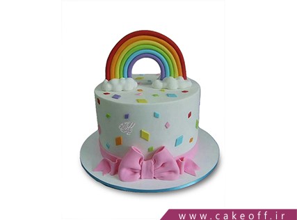 کیک تولد رنگین کمان - کیک ابر و رنگین کمان | کیک آف