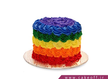 کیک تولد رنگین کمان - کیک از همه رنگ | کیک آف