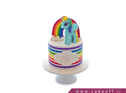 کیک تولد رنگین کمان - کیک دوستی یونیکو و رنگین کمان | کیک آف
