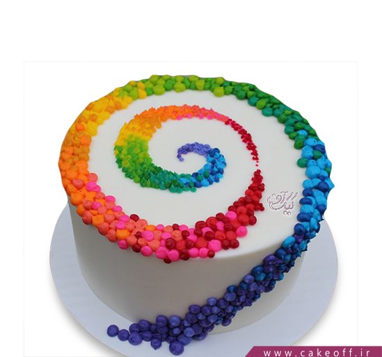 سفارش کیک تولد رنگین کمان - کیک تولد خامه رنگی | کیک آف