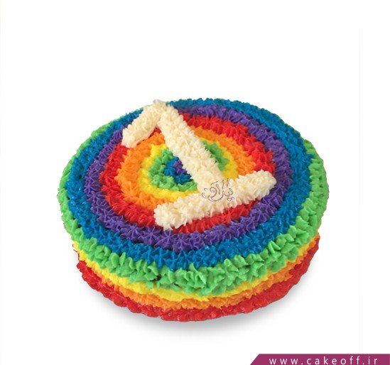  کیک عدد یک رنگی رنگی 