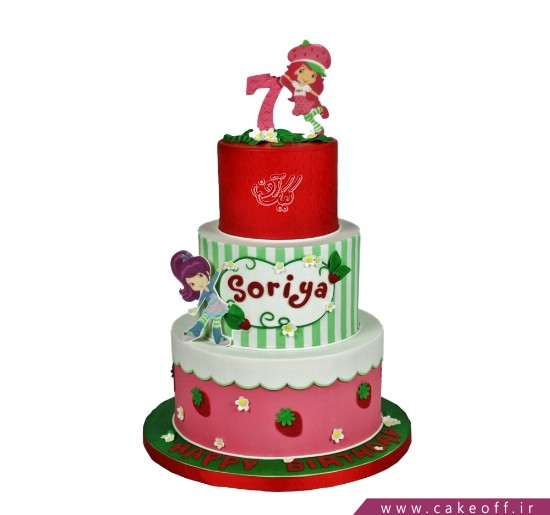  کیک تولد دخترانه توت فرنگی 3 