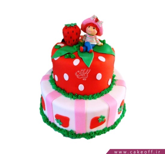  کیک دخترانه دختر توت فرنگی درخشان 