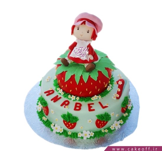 کیک تولد دخترانه دختر توت فرنگی 6 | کیک آف