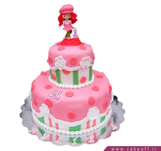  کیک تولد کودک دختر توت فرنگی مهربان 