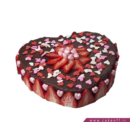  کیک قلب توت فرنگی های عاشق 