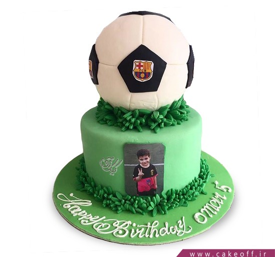 کیک تولد پسرانه-کیک تولد فوتبالی بارسلونا ۷ | کیک آف