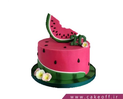کیک هندوانه - کیک شب یلدای عاشقی | کیک آف