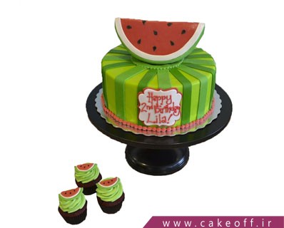 کیک شب یلدا - کیک هندونه ی بالا نشین | کیک آف