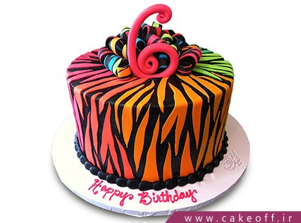 جدیدترین مدل کیک تولد دخترانه - کیک زبرا 6 | کیک آف